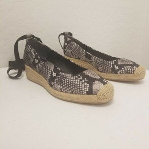 Tory Burch Back Snake Print Espadrille Size 9.5